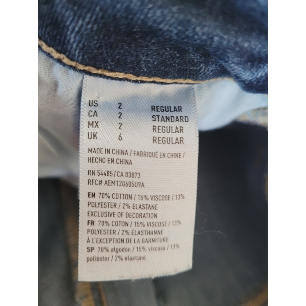 American Eagle Women's Jeggings Denim Jeans Stretch Blue‎ Size 2 #20 - Picture 5 of 6